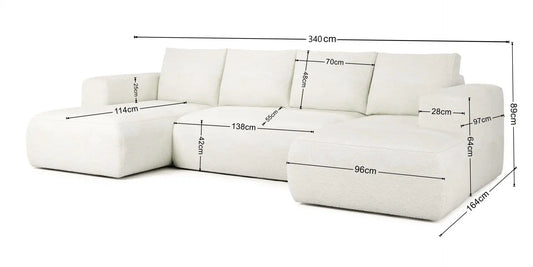 Corner Sofa Bed U shape “LAMBII U”