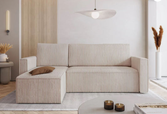 Corner Sofa Bed “MIMIR” Corduroy fabric