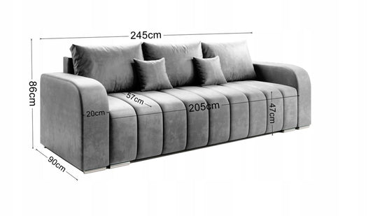 Sofa bed 3 seater “BONELL” Manila Velvet