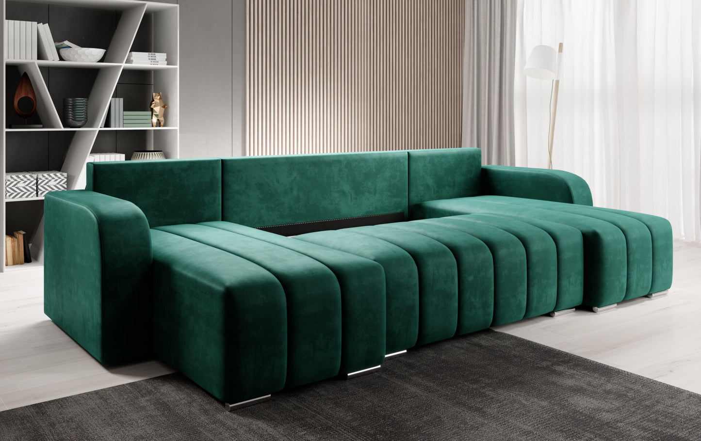 Corner sofa bed U shape “BONELL U” Manila Velvet