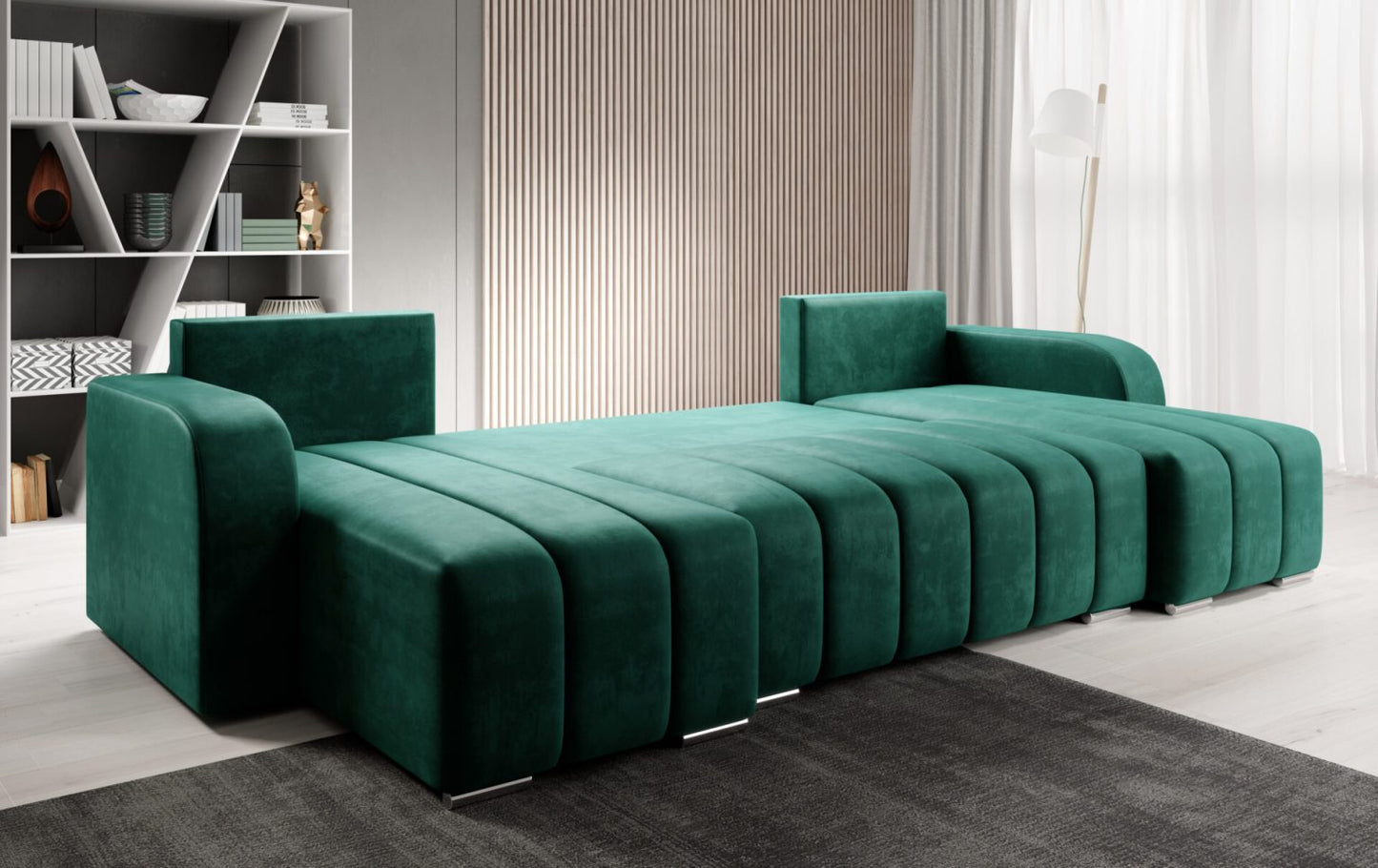 Corner sofa bed U shape “BONELL U” Manila Velvet