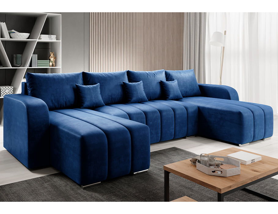 Corner sofa bed U shape “BONELL U” Manila Velvet