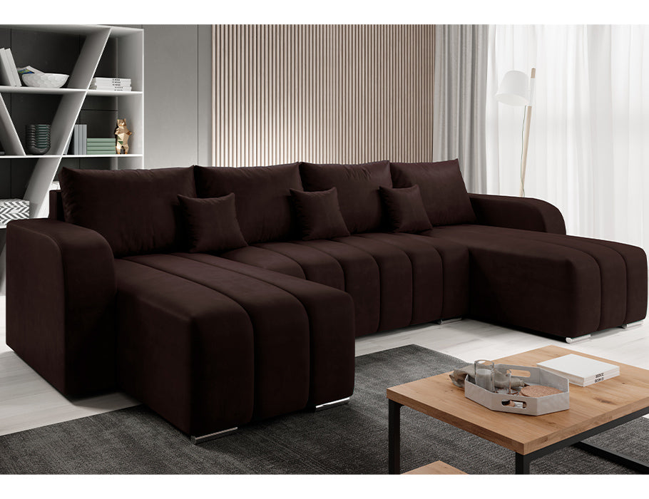 Corner sofa bed U shape “BONELL U” Manila Velvet