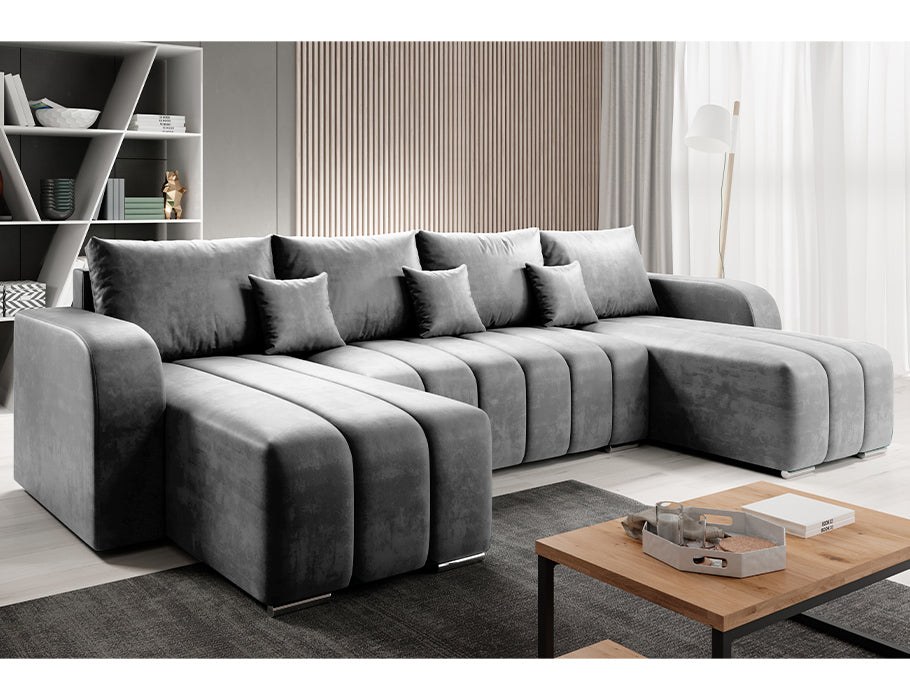 Corner sofa bed U shape “BONELL U” Manila Velvet