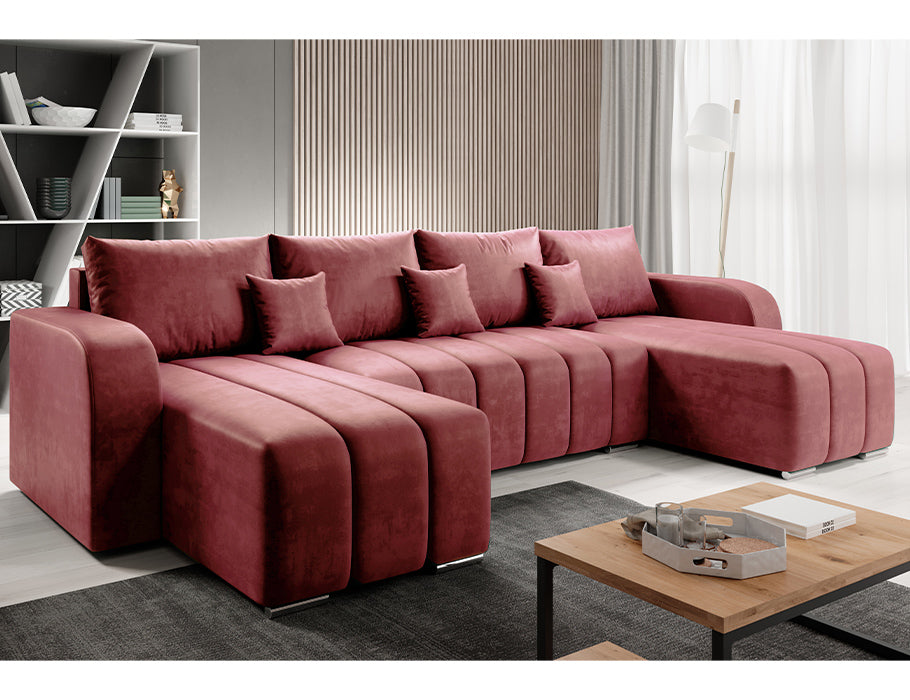 Corner sofa bed U shape “BONELL U” Manila Velvet