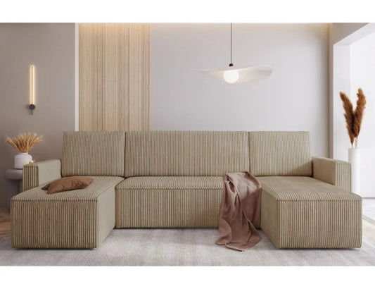 Corner Sofa Bed U shape “MIMIR U” Corduroy fabric