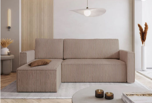 Corner Sofa Bed “MIMIR” Corduroy fabric